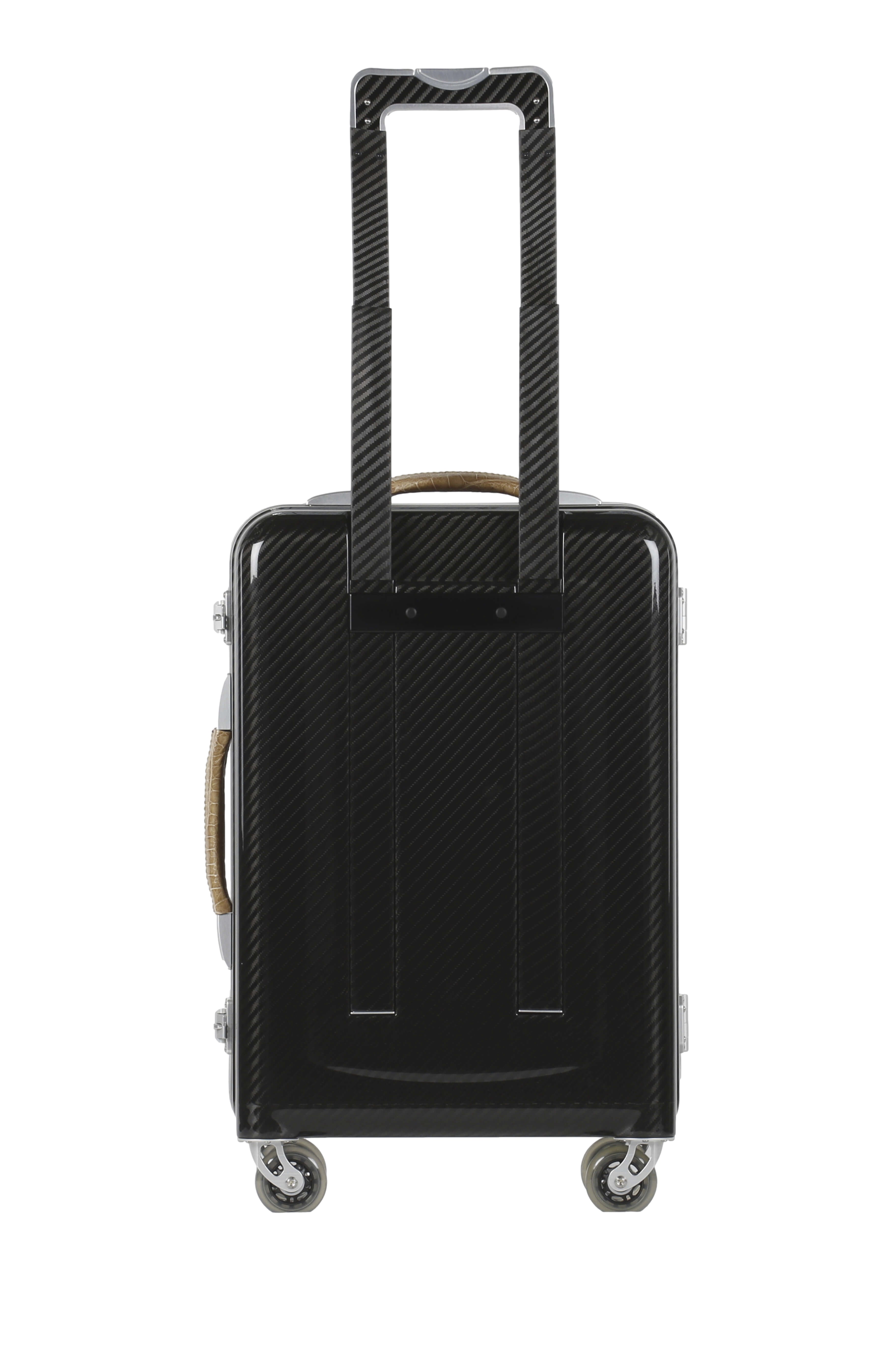 Aurum Carbon Fiber Cabin Trolley, Glossy, Crocodile Beige