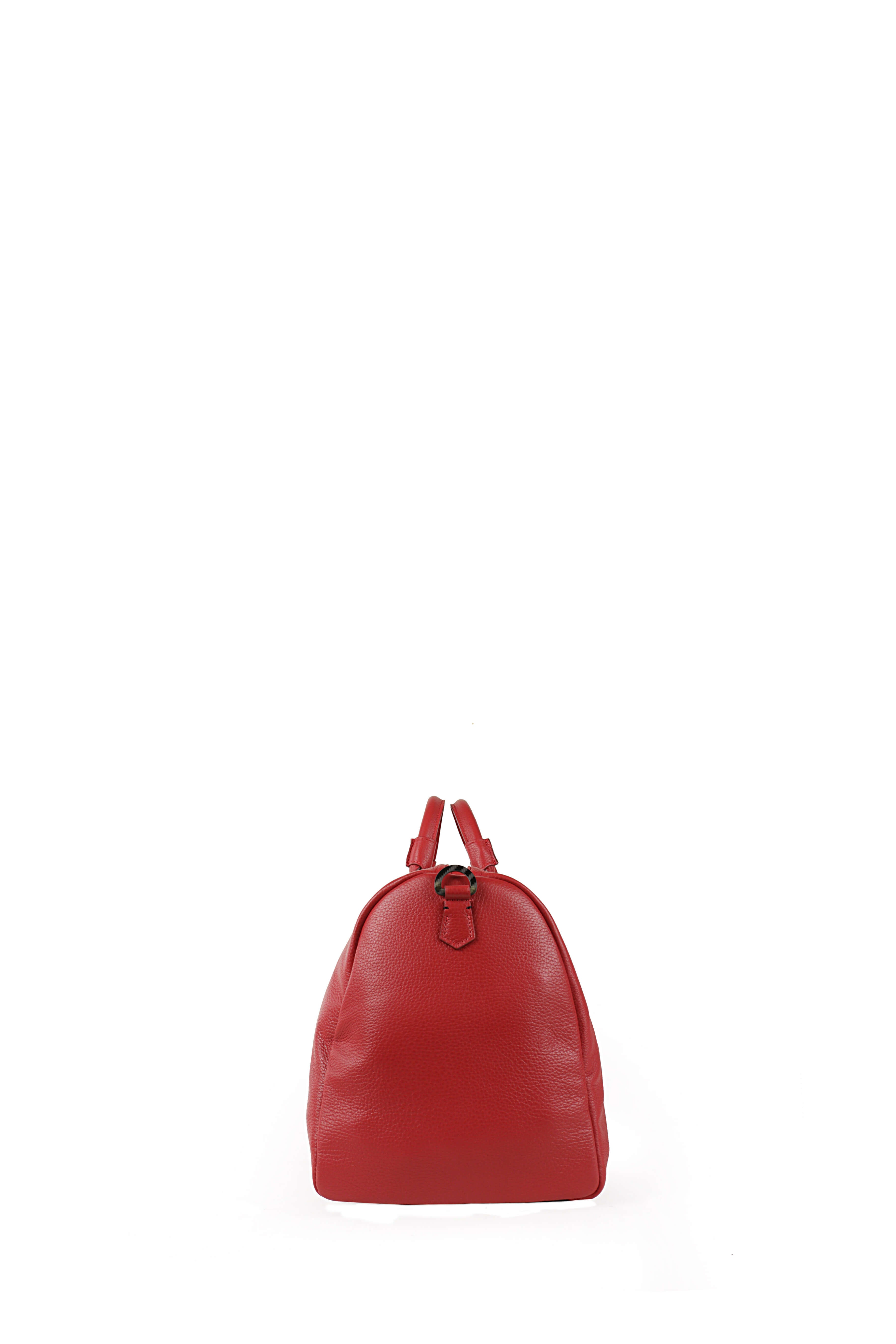 Bolina Deer Leather Weekend Bag, Red