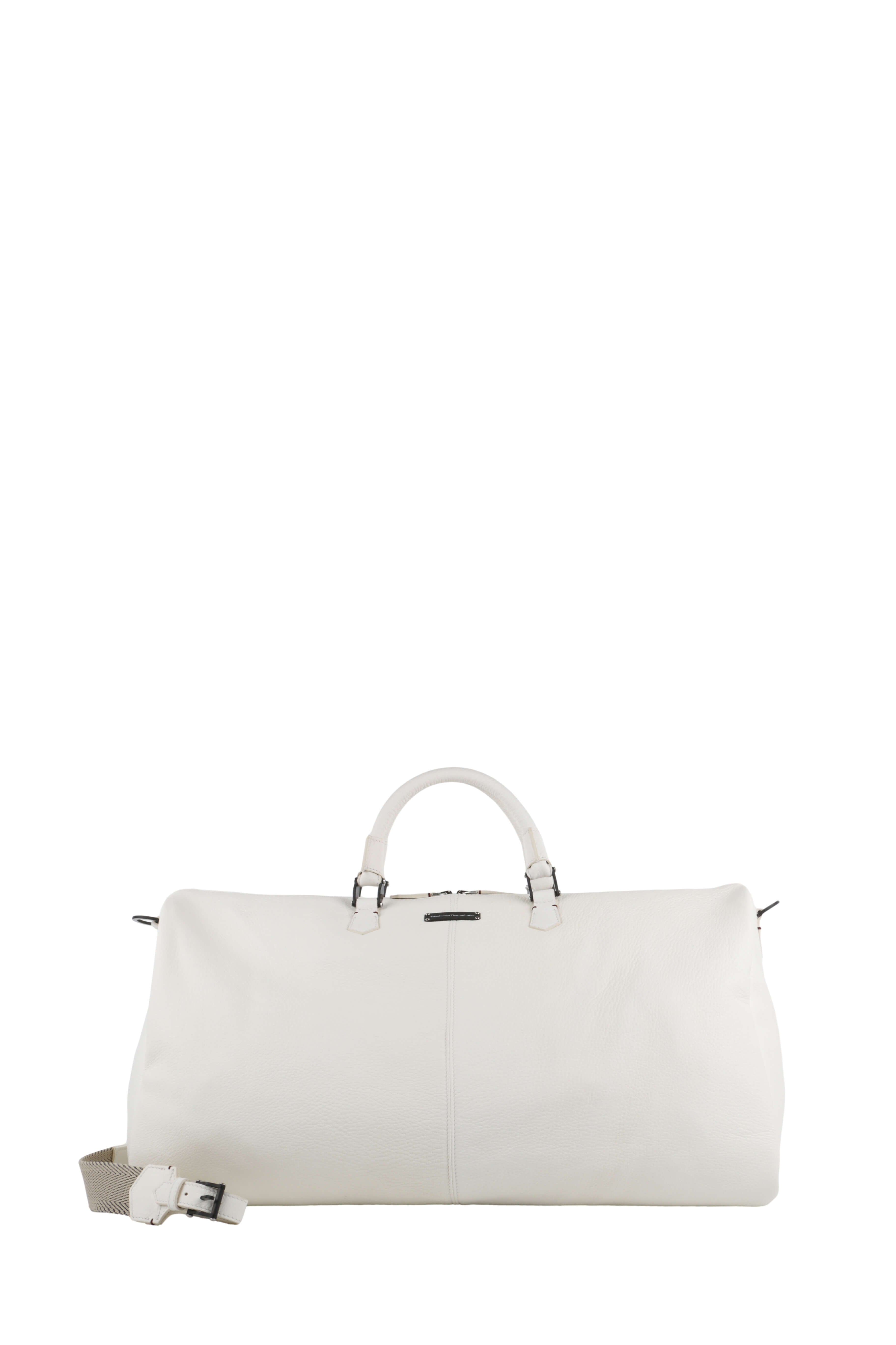 Bolina Deer Leather Weekend Bag, Off White