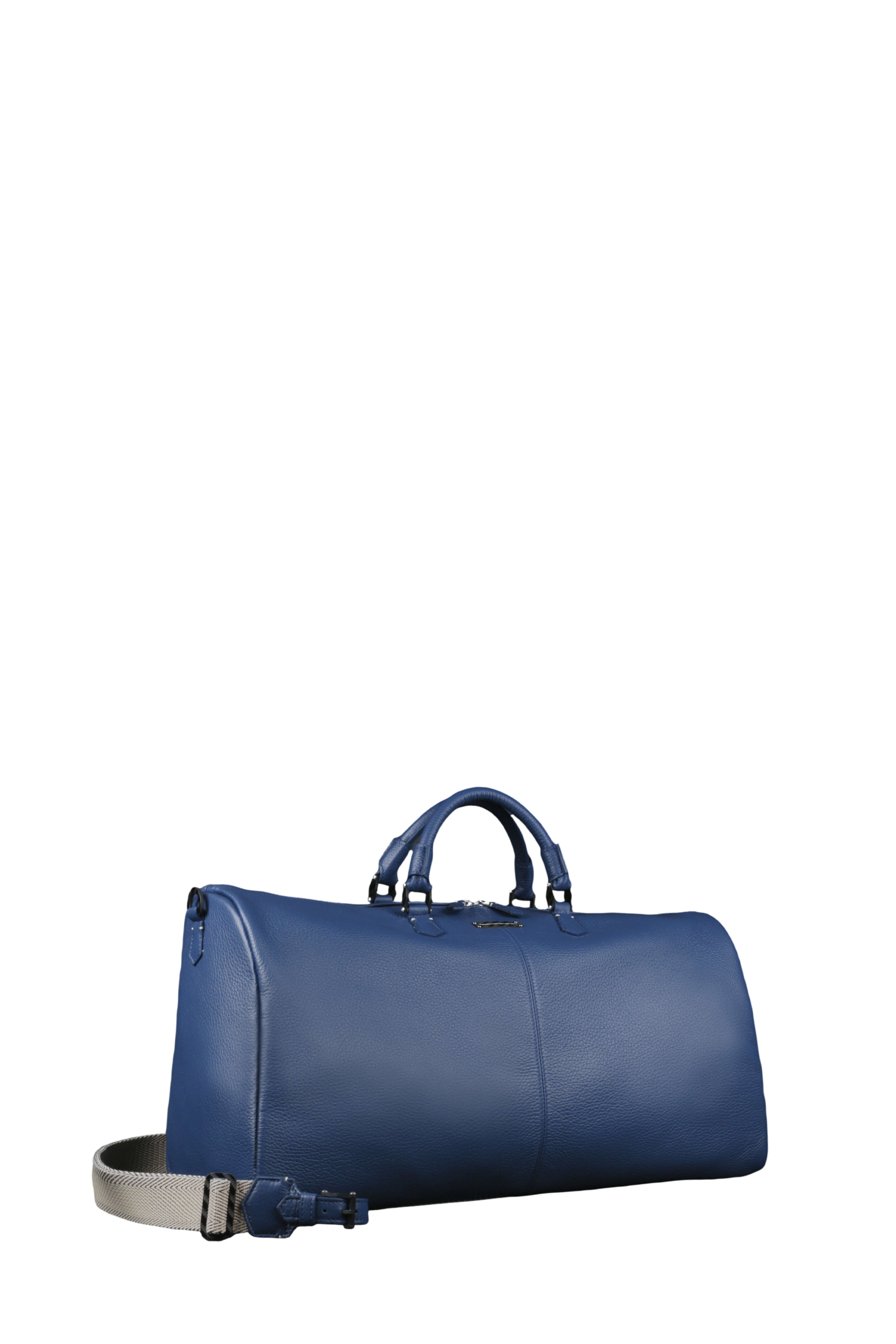 Bolina Deer Leather Weekend Bag, Navy