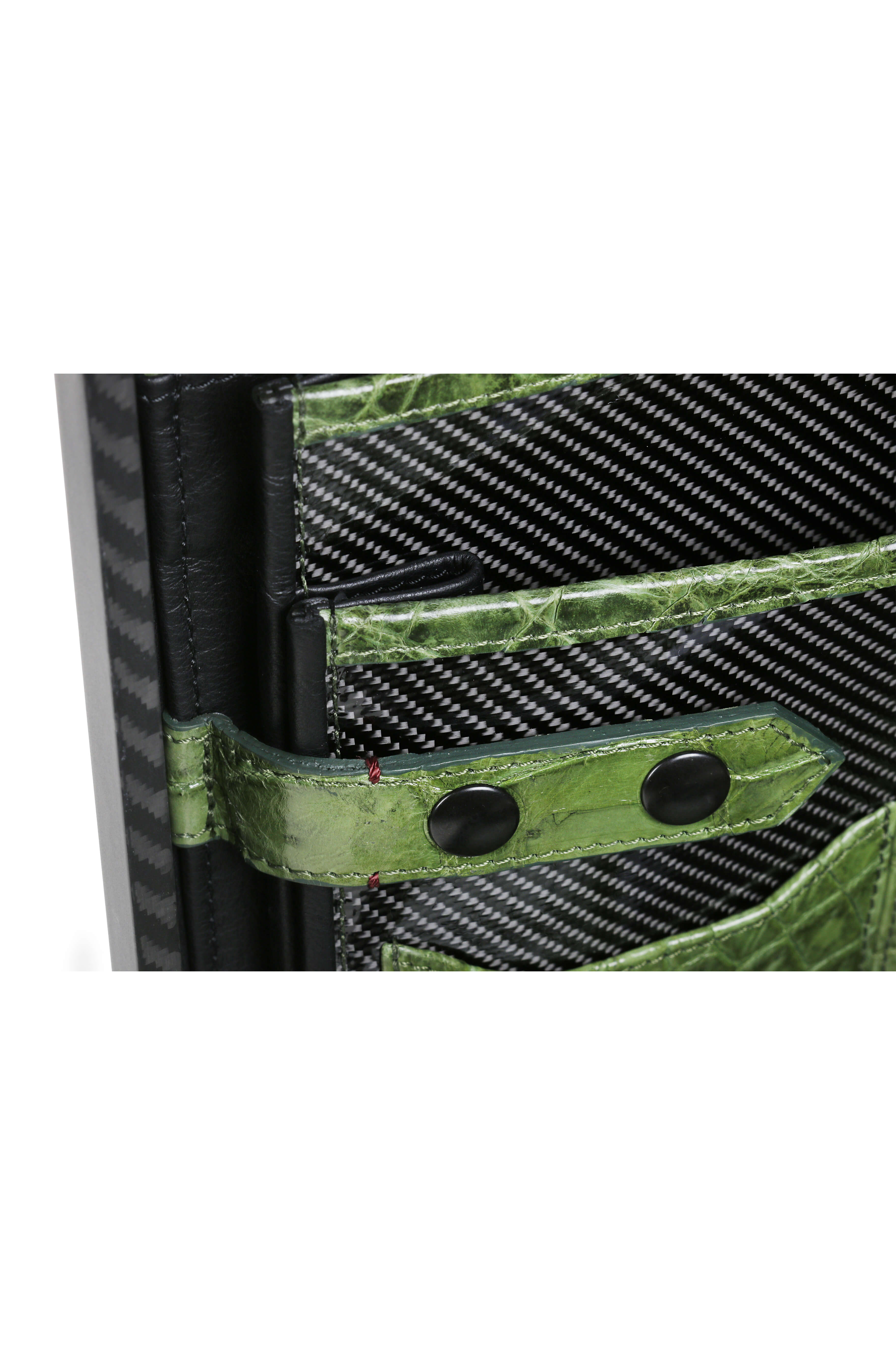 Cavok Mini Carbon Fiber Attache Case, Crocodile Green