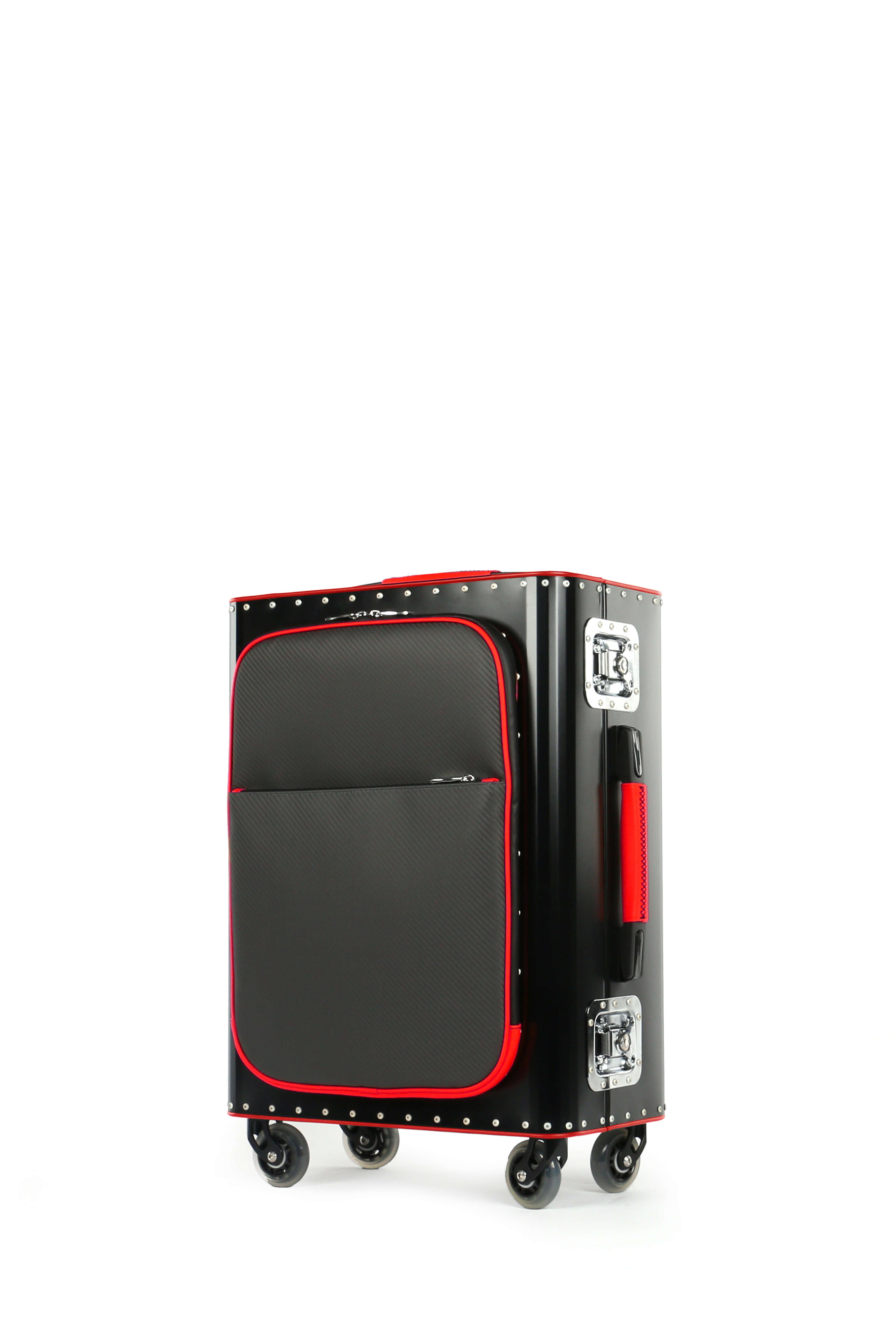 Kronos 黑色袖珍鈦合金登機推車,紅色