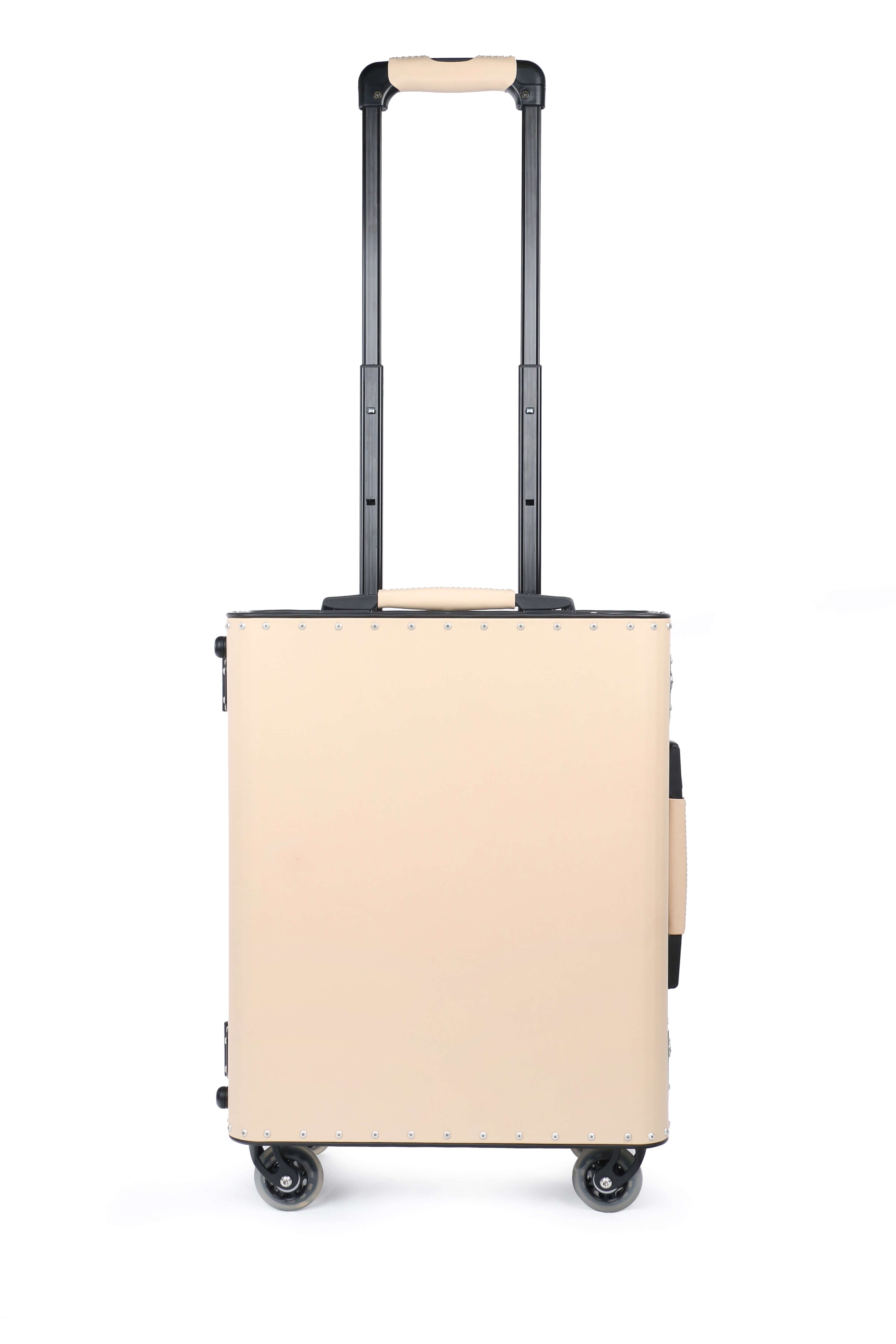 Kronos Black Titanium Cabin Trolley - Beige Leather Wrapped Skin