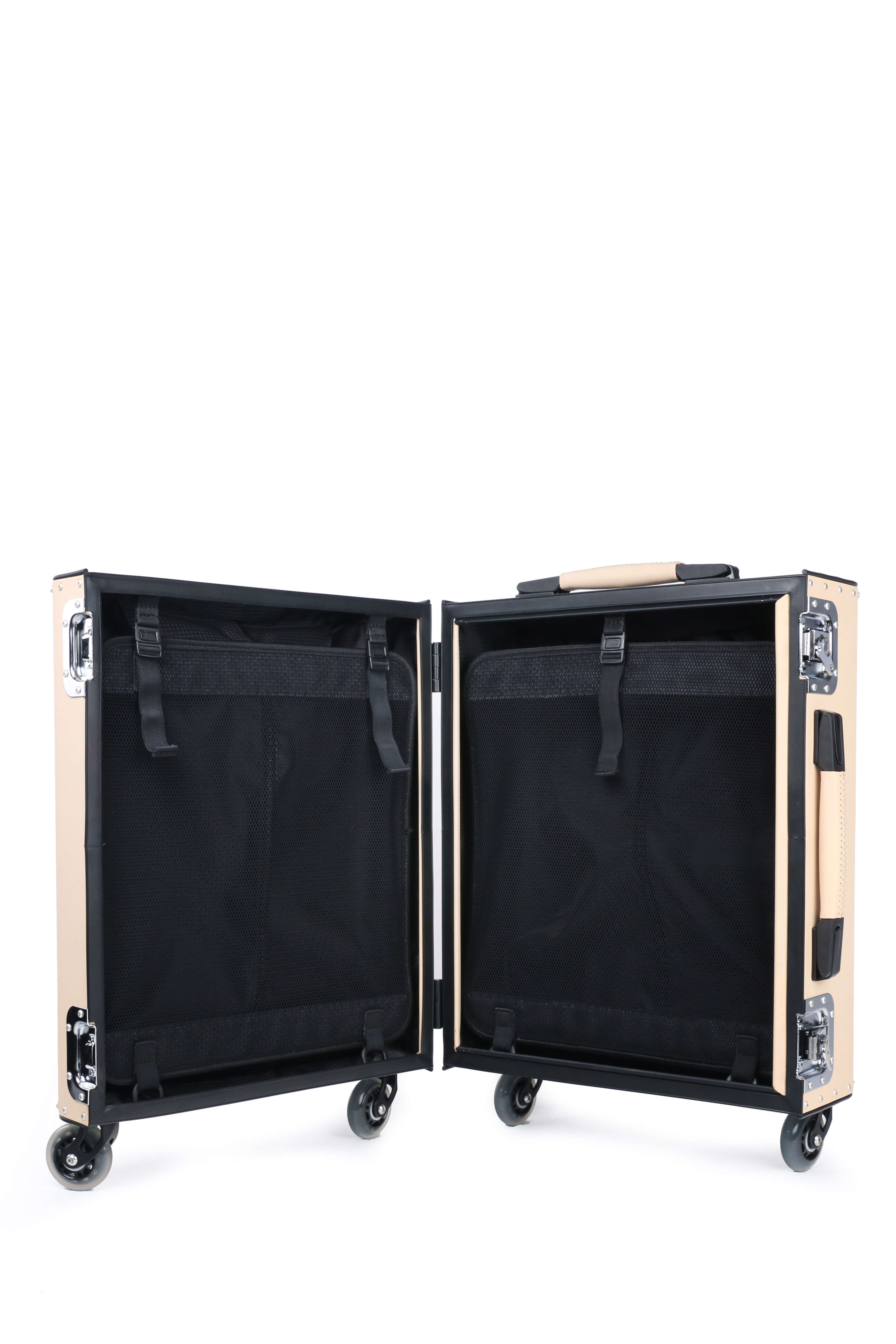 Kronos Black Titanium Cabin Trolley - Beige Leather Wrapped Skin