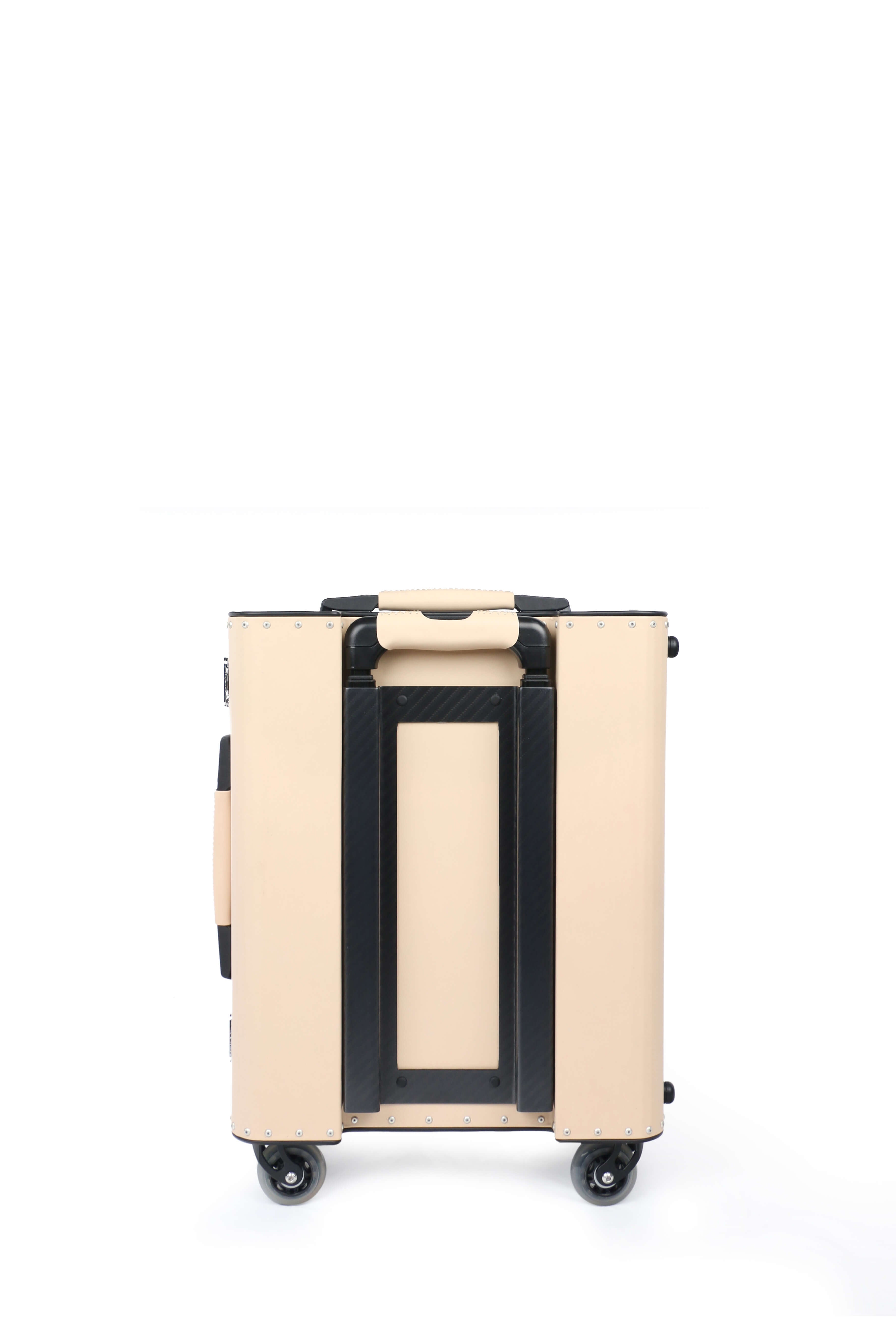 Kronos Black Titanium Cabin Trolley - Beige Leather Wrapped Skin