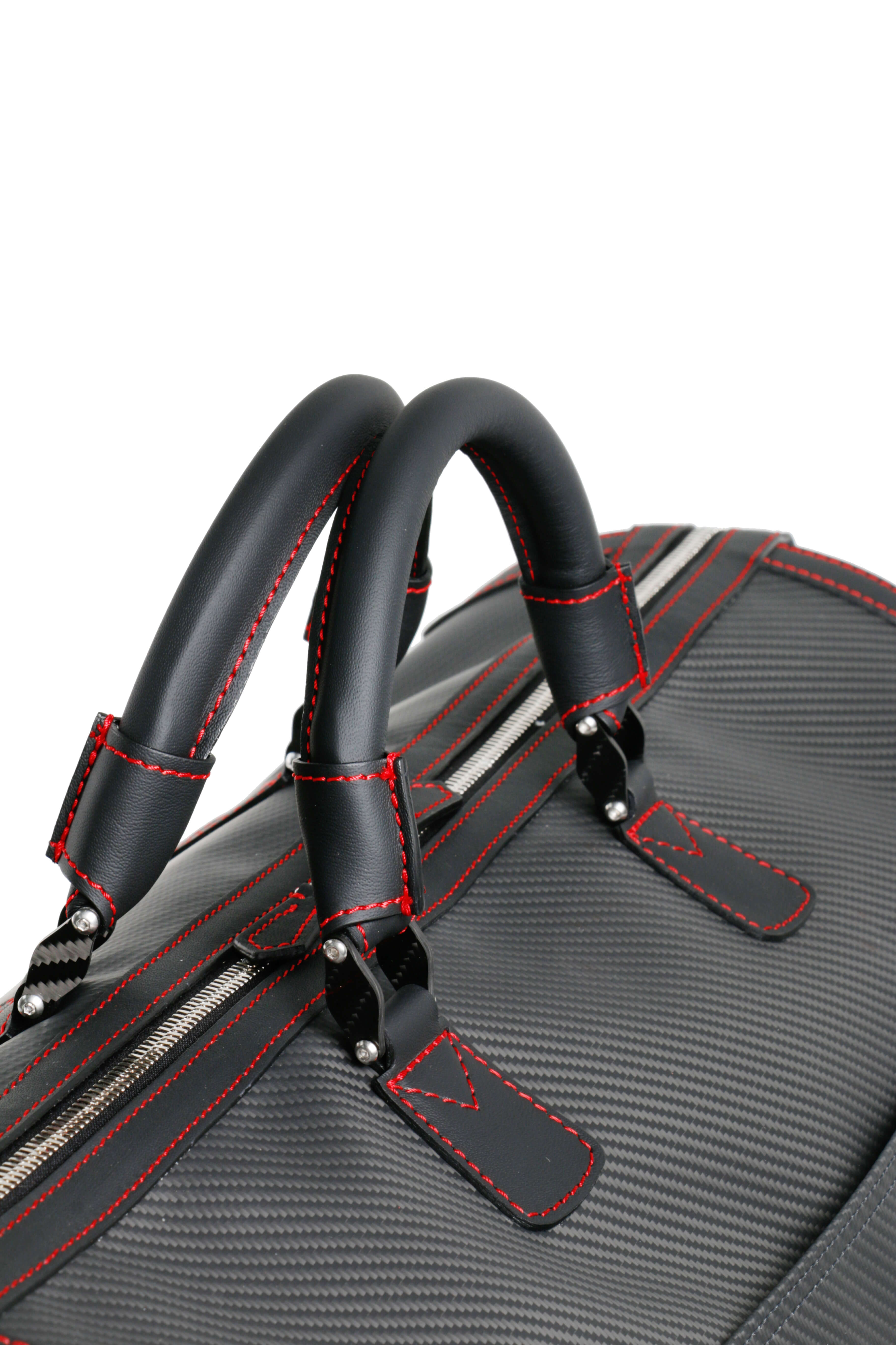 Matrik Soft Carbon Fiber Duffle Bag, Red Stitching