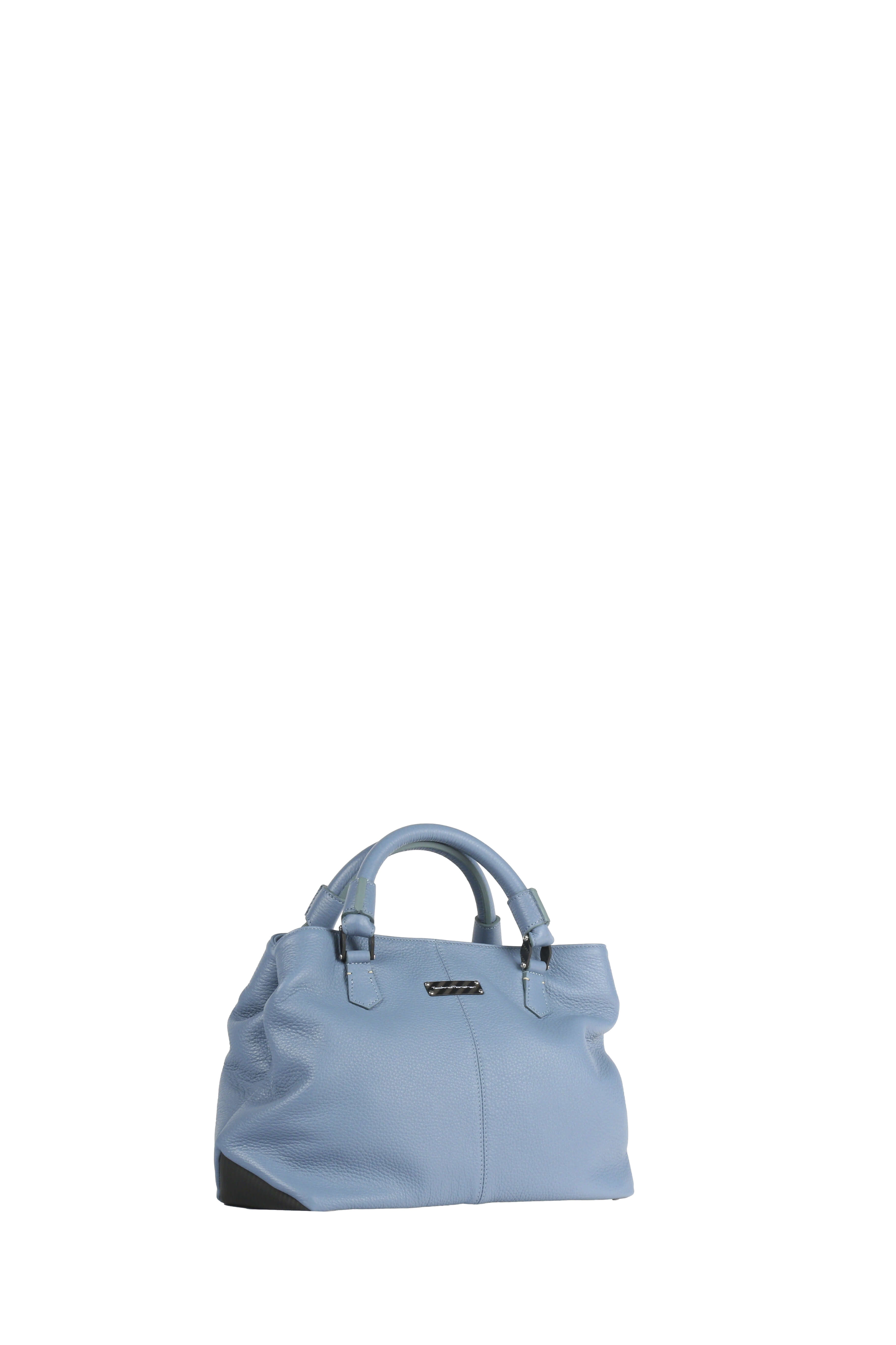 Ormeggia Deer Leather Hand Bag, Sky blue