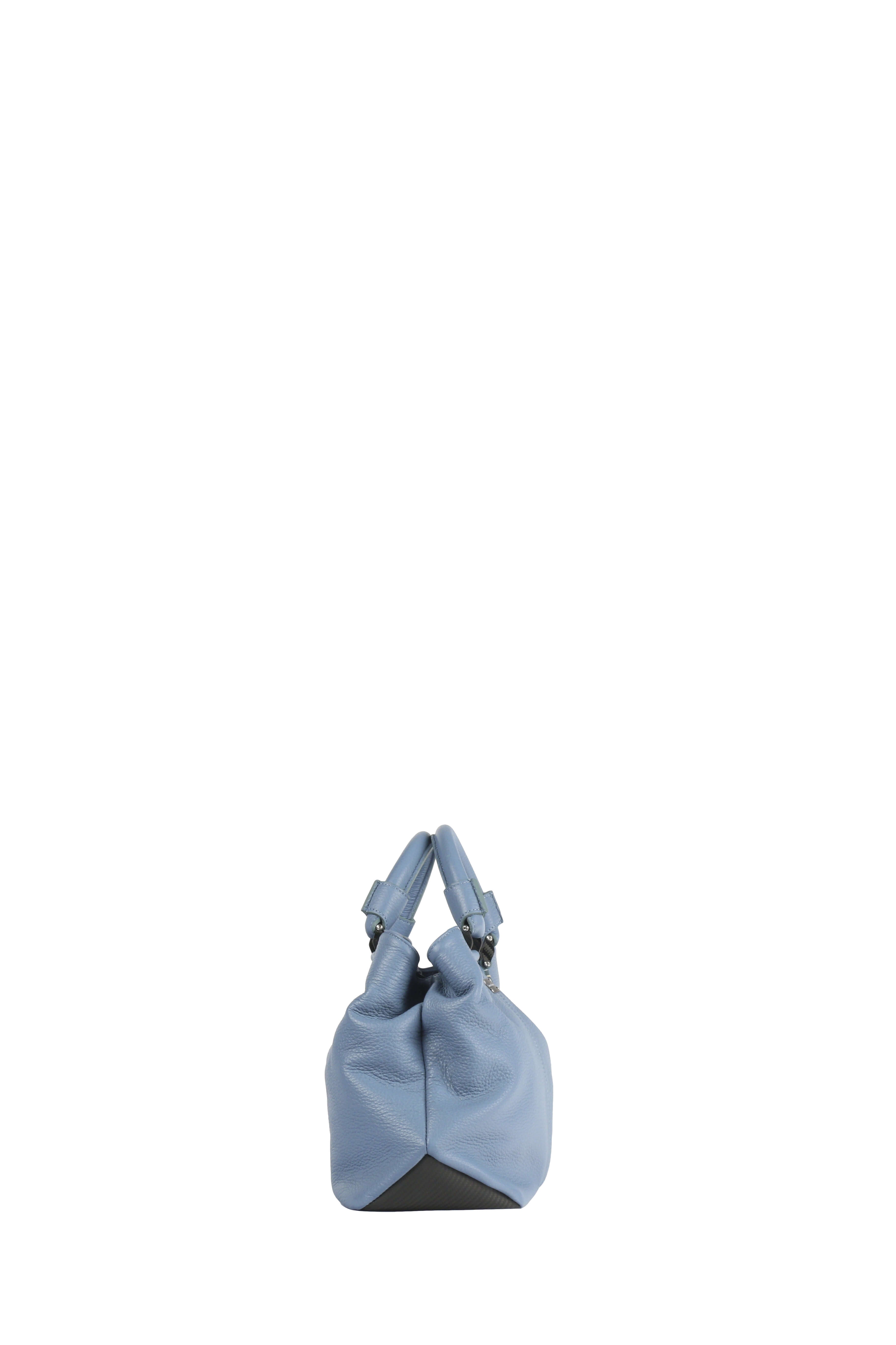 Ormeggia Deer Leather Hand Bag, Sky blue