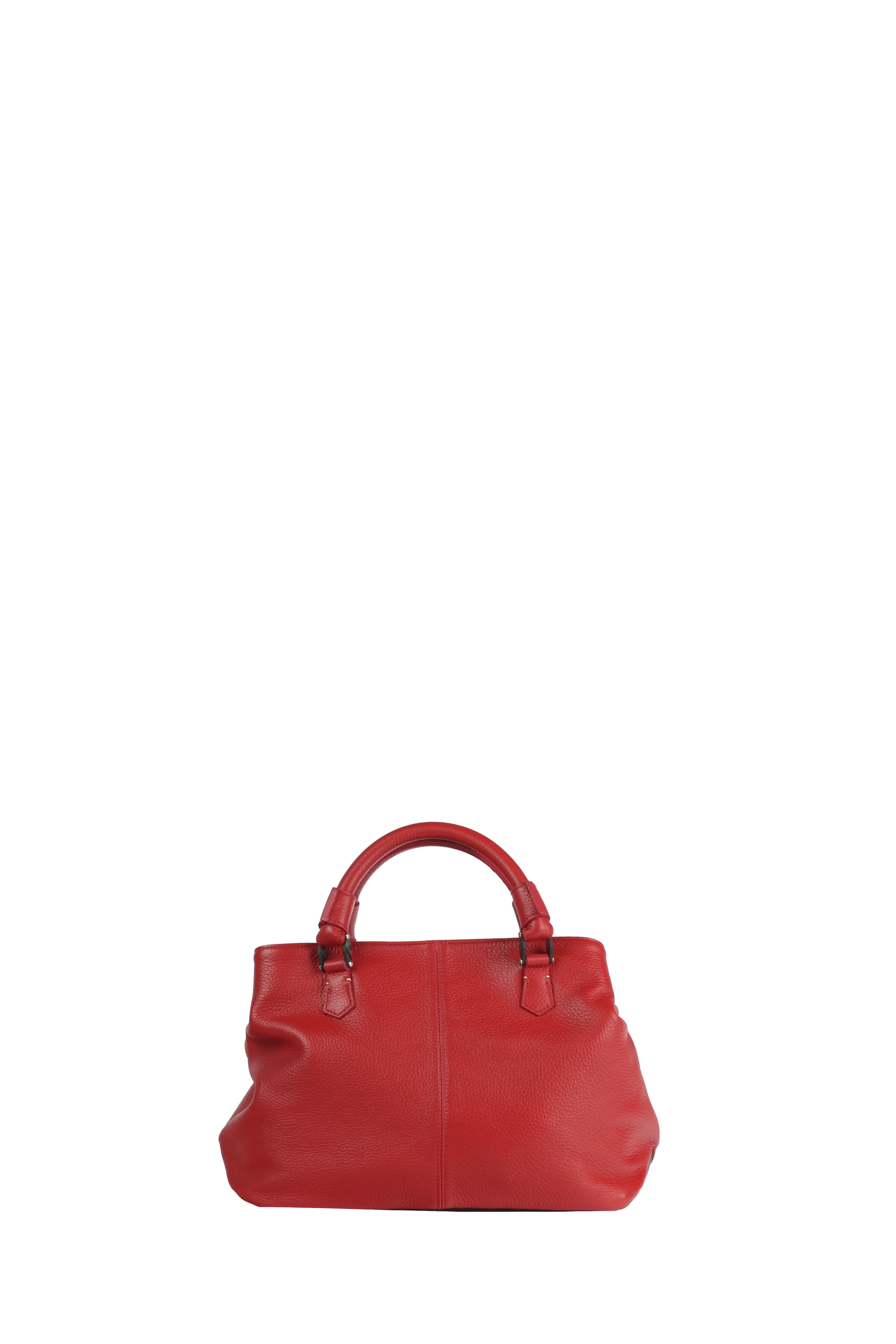 Ormeggia Deer Leather Hand Bag, Red