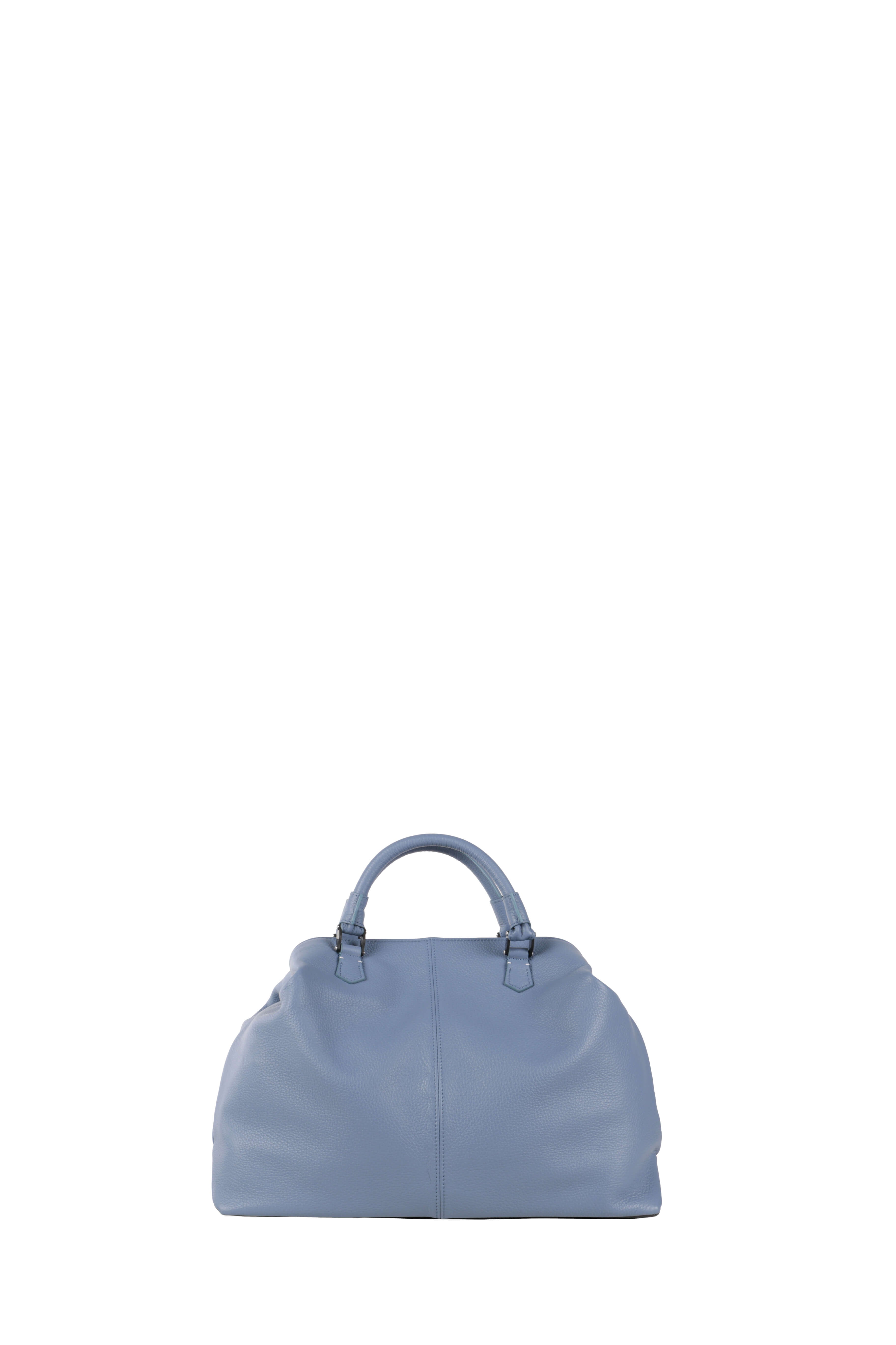 Ormeggia Deer Leather Day Bag, Sky Blue