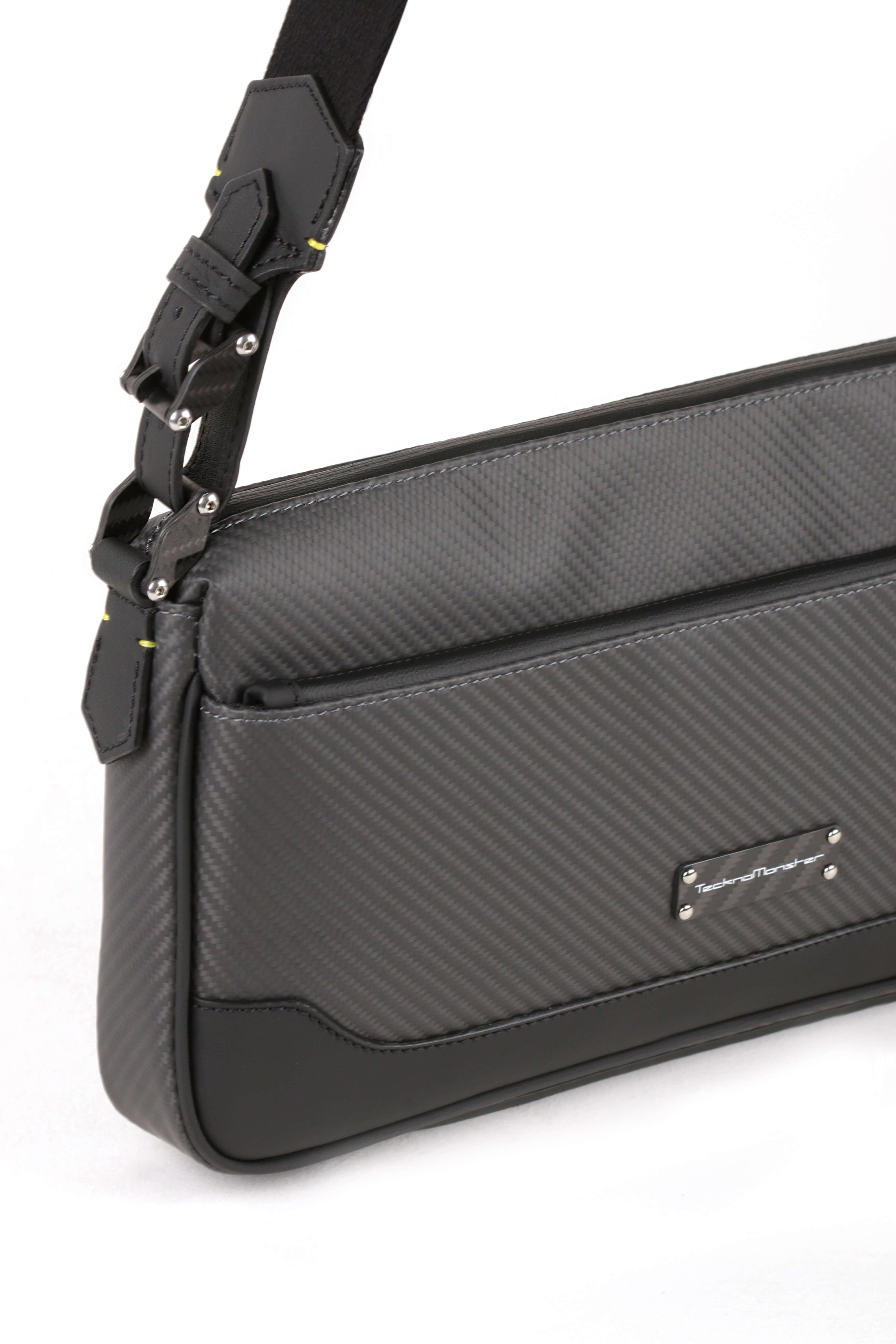 Topty Soft Carbon Fiber Crossbody Bag, Black