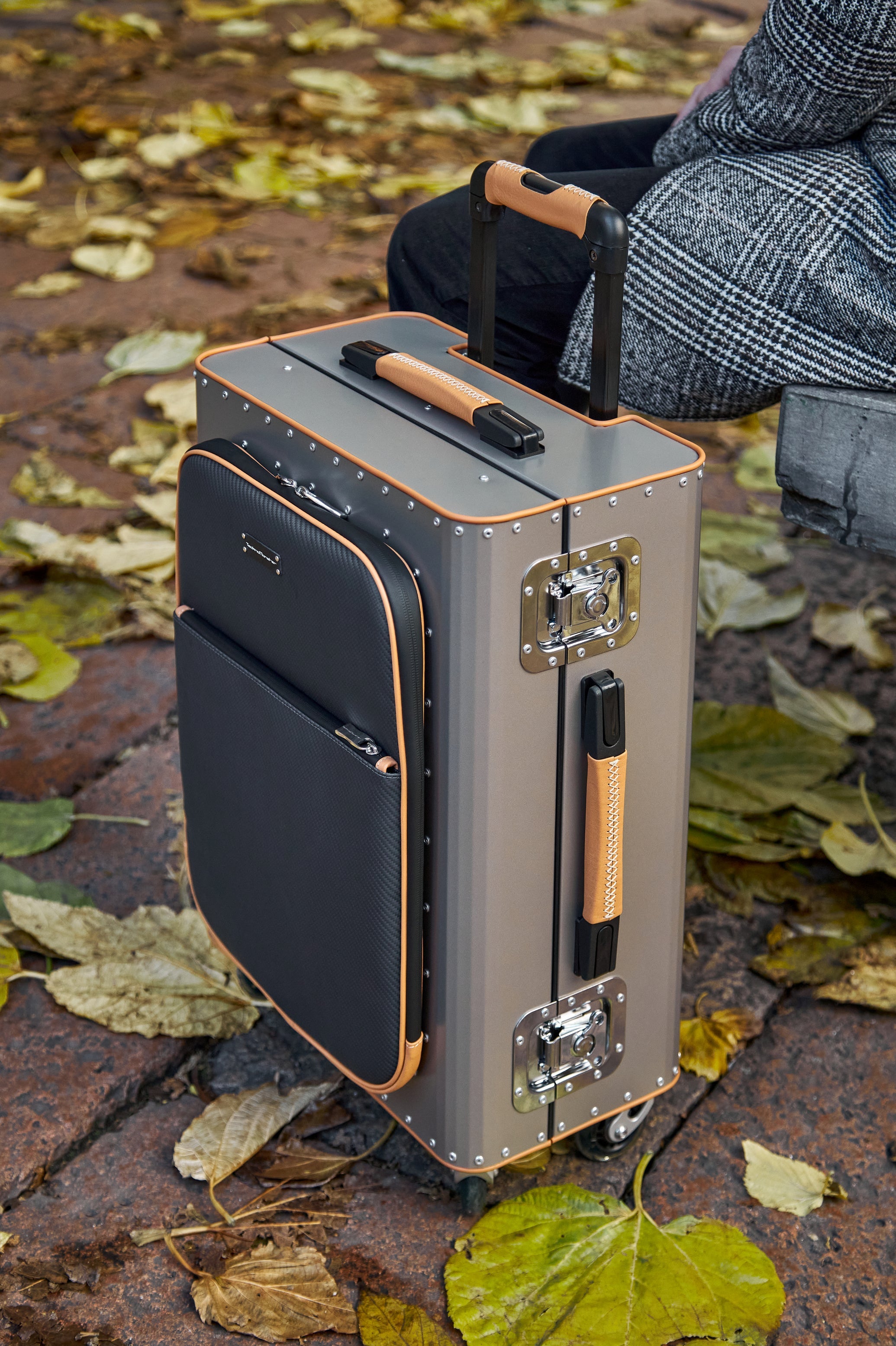 titanium luxury premium luggage pocket tecknomonster