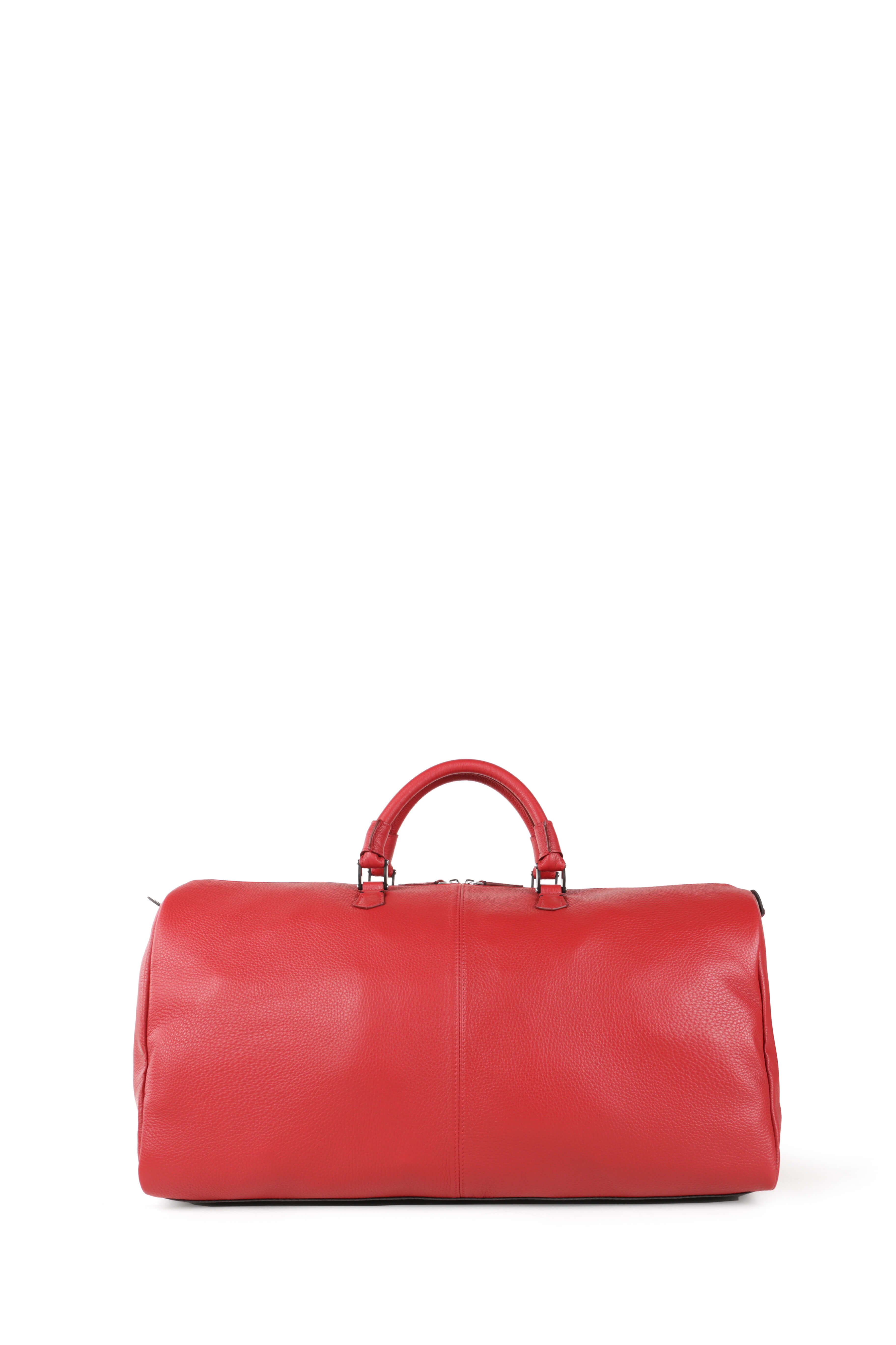 Bolina Deer Leather Weekend Bag, Red
