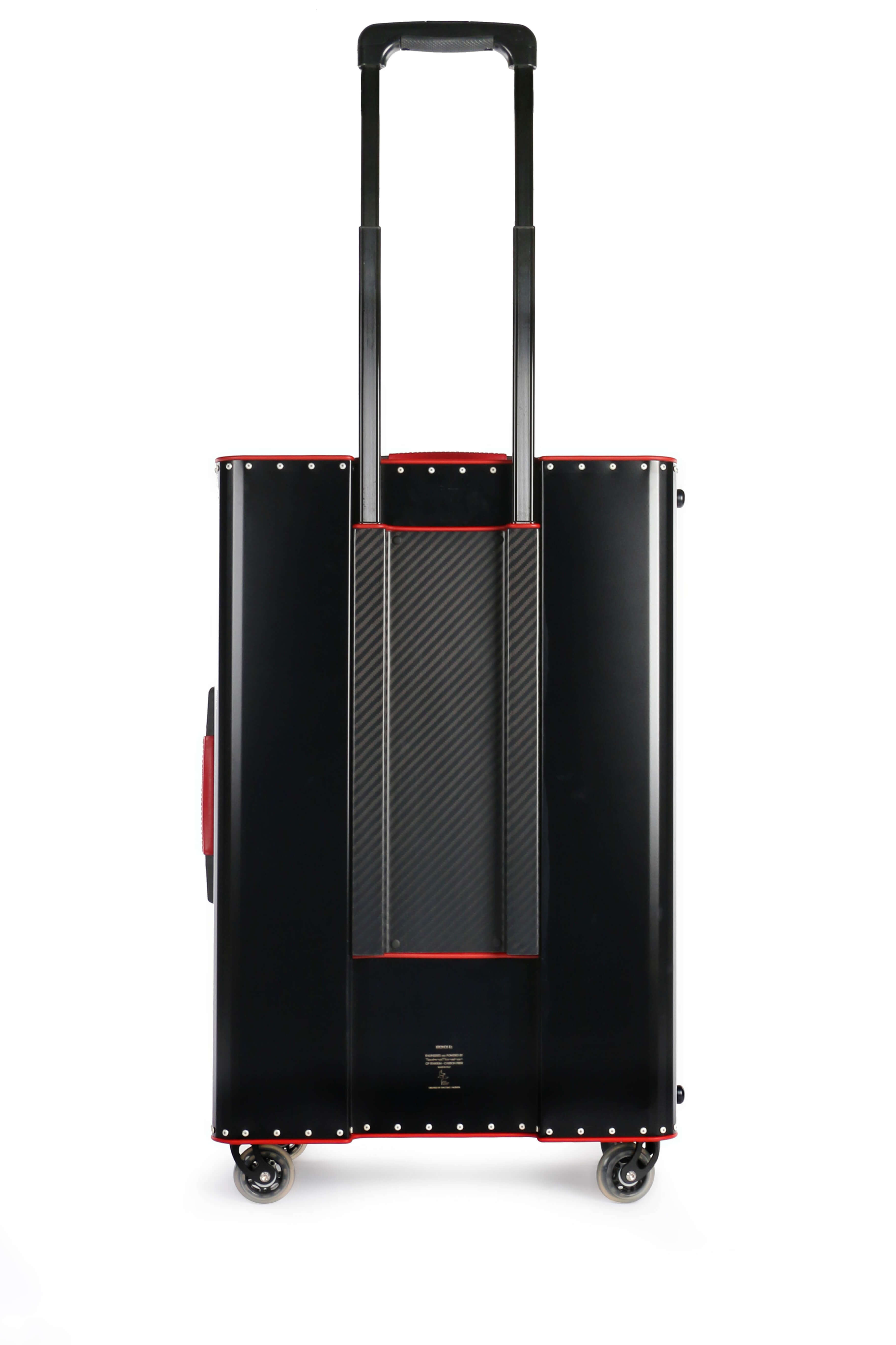 Kronos Black Titanium Check-In Luggage, Red