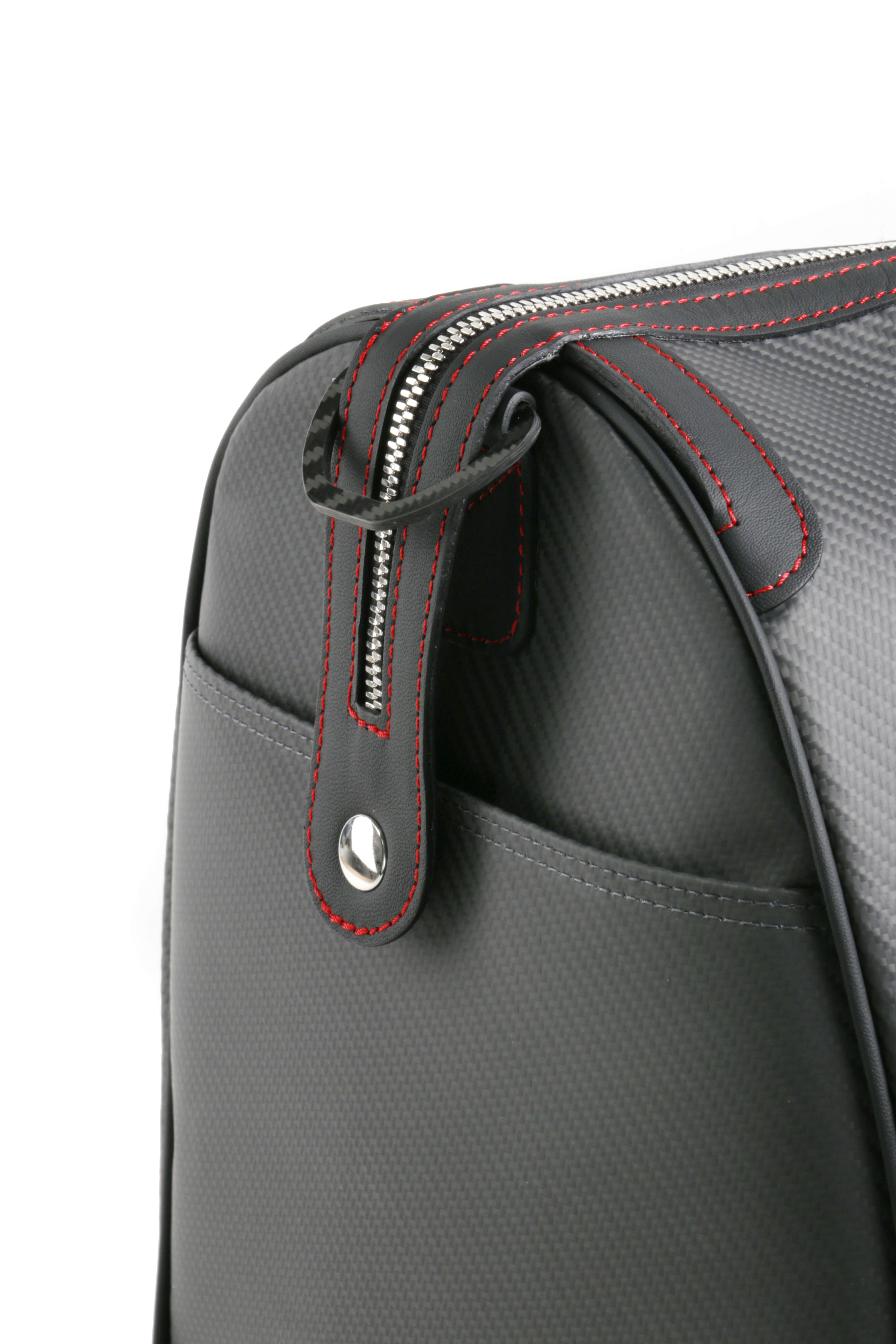 Matrik Soft Carbon Fiber Duffle Bag, Red Stitching