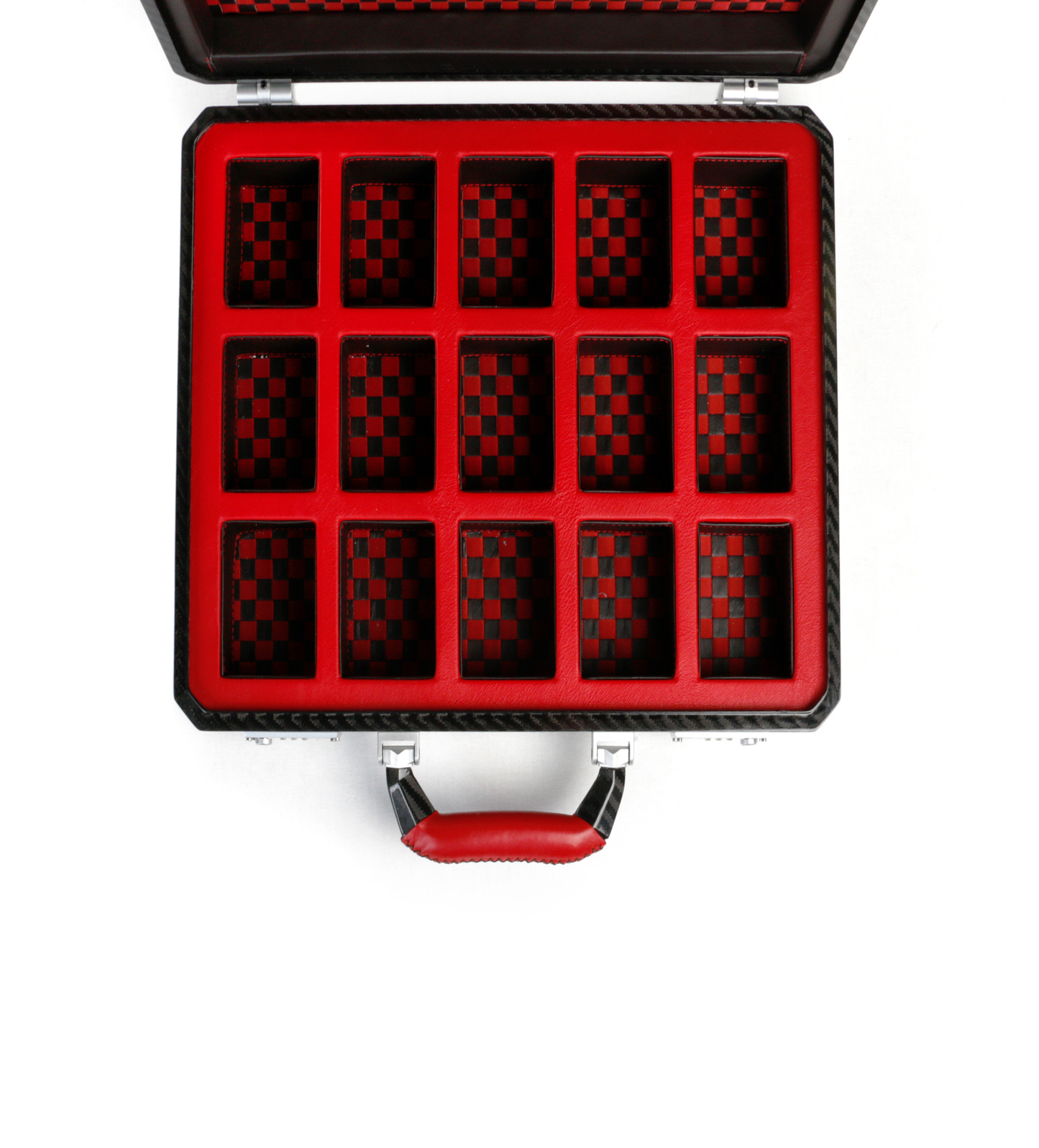 Cavok 定制碳纖維錶殼，紅色/黑色