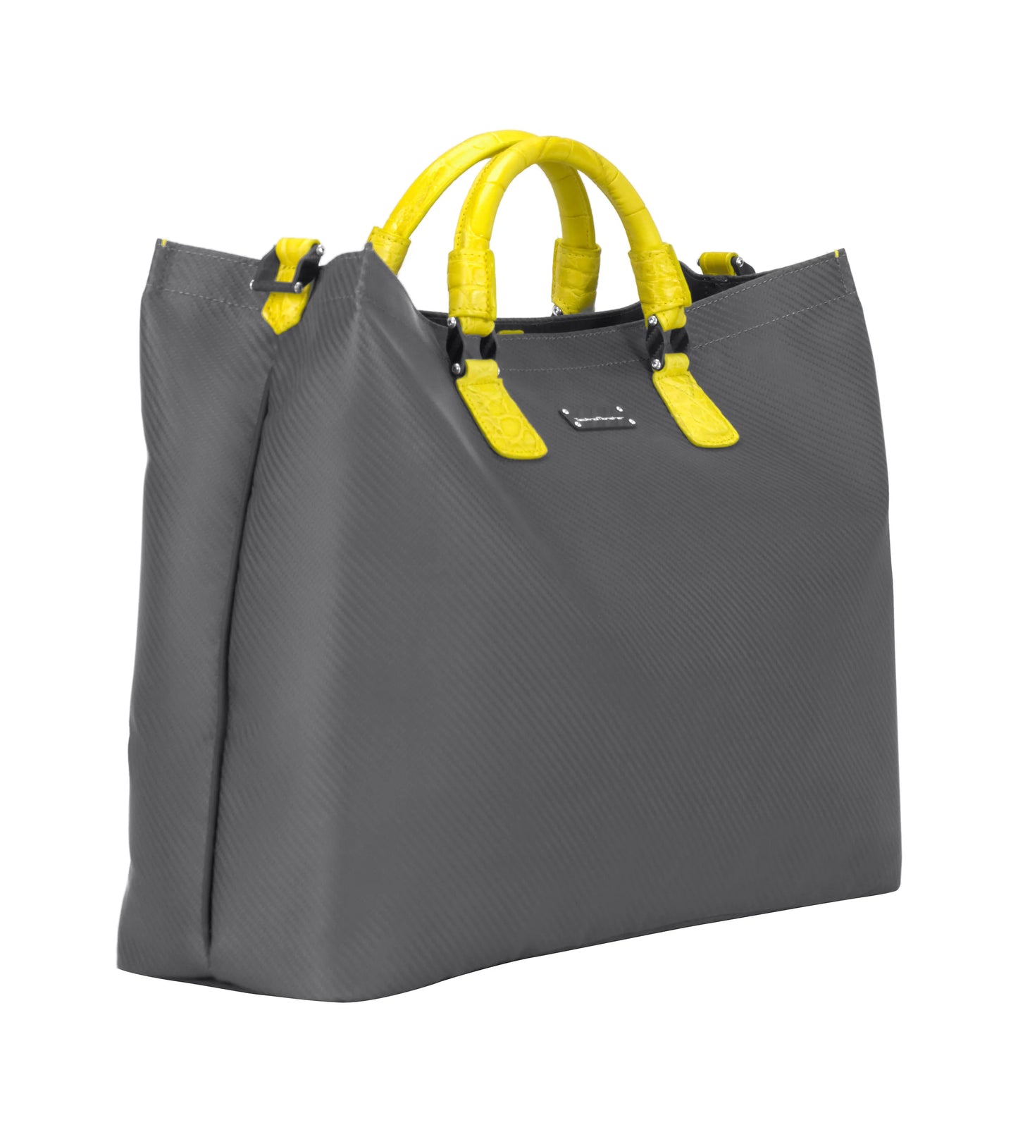 Makne Soft Carbon Fiber Tote Bag, Crocodile Yellow
